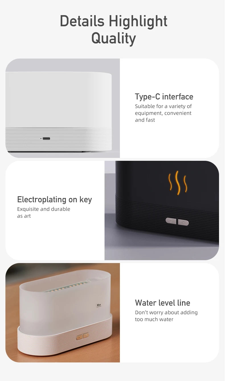 FrostMist LED Flame Aroma Diffuser