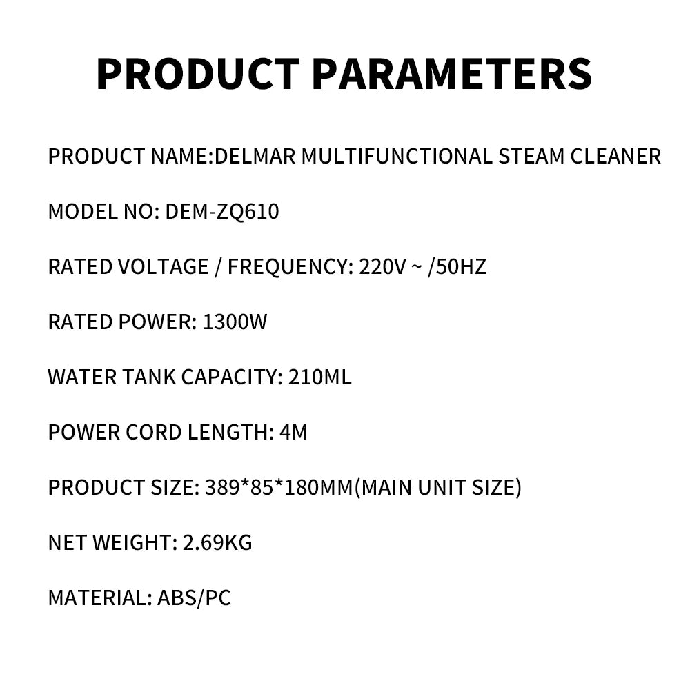Deerma DEM-ZQ610 Steam Mop with 5 Attachments