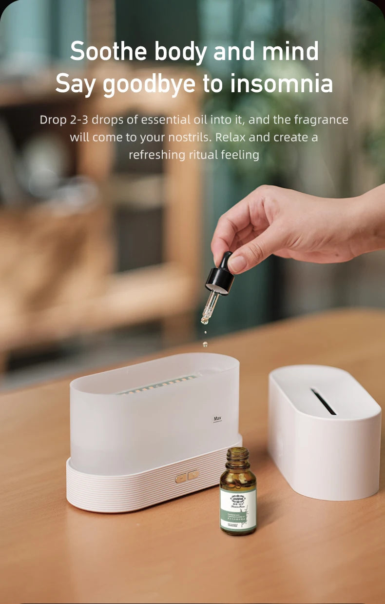 FrostMist LED Flame Aroma Diffuser