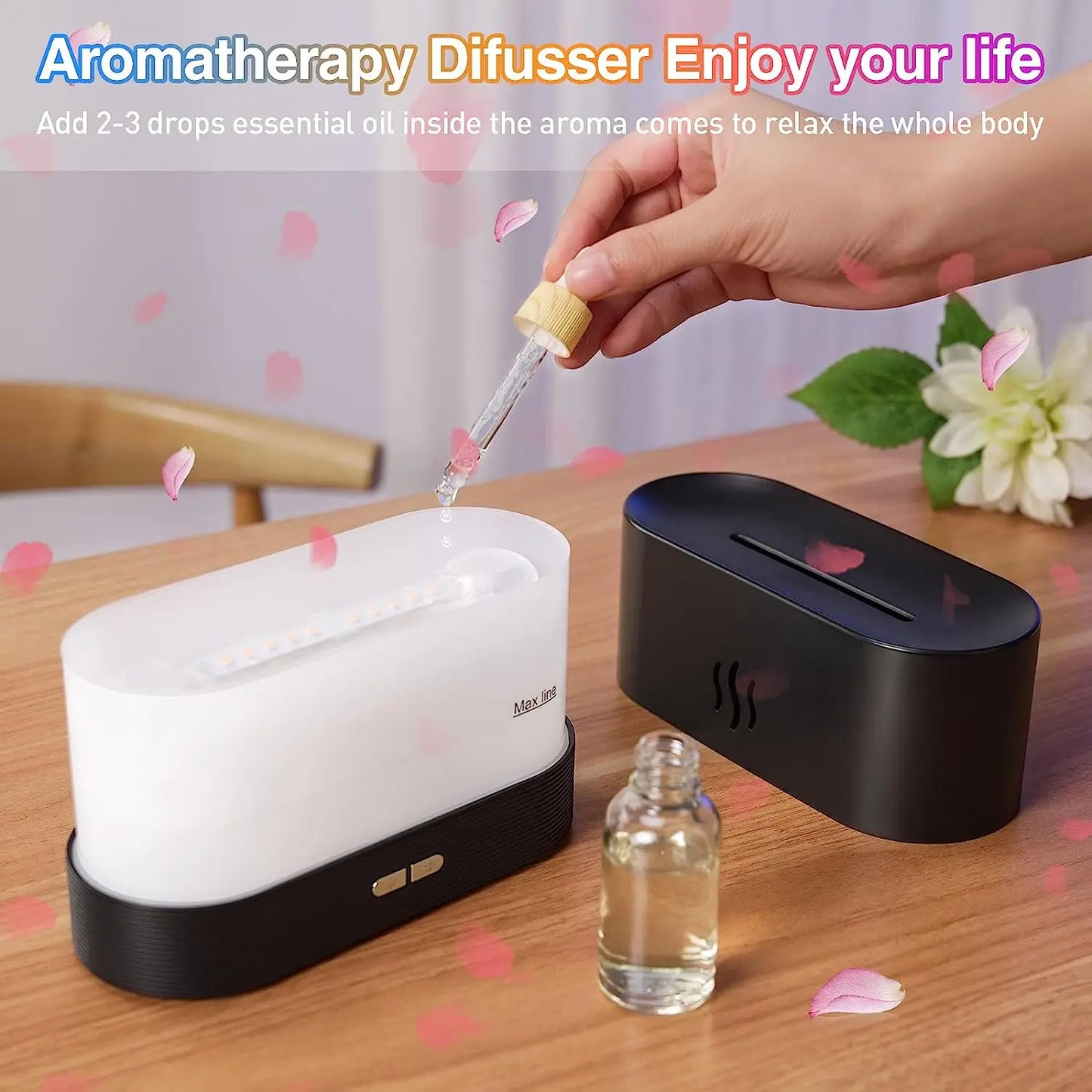 FrostMist LED Flame Aroma Diffuser
