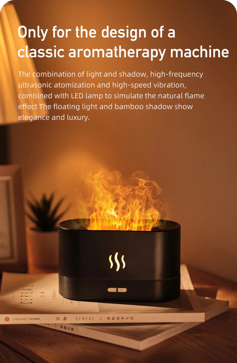 FrostMist LED Flame Aroma Diffuser