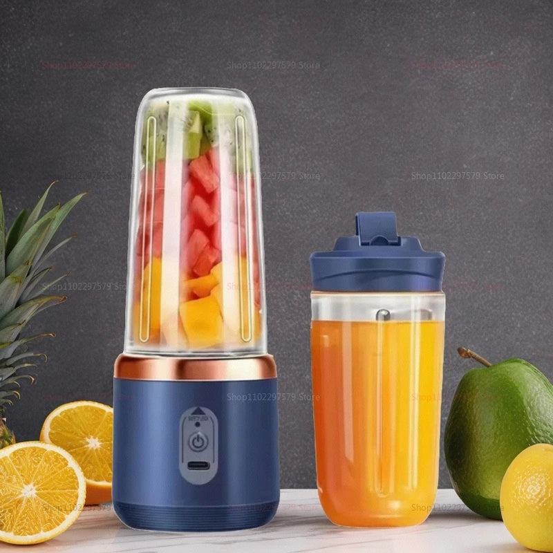 Multi-Function USB Rechargeable Juicer with Double Cups and 6 Blades.
