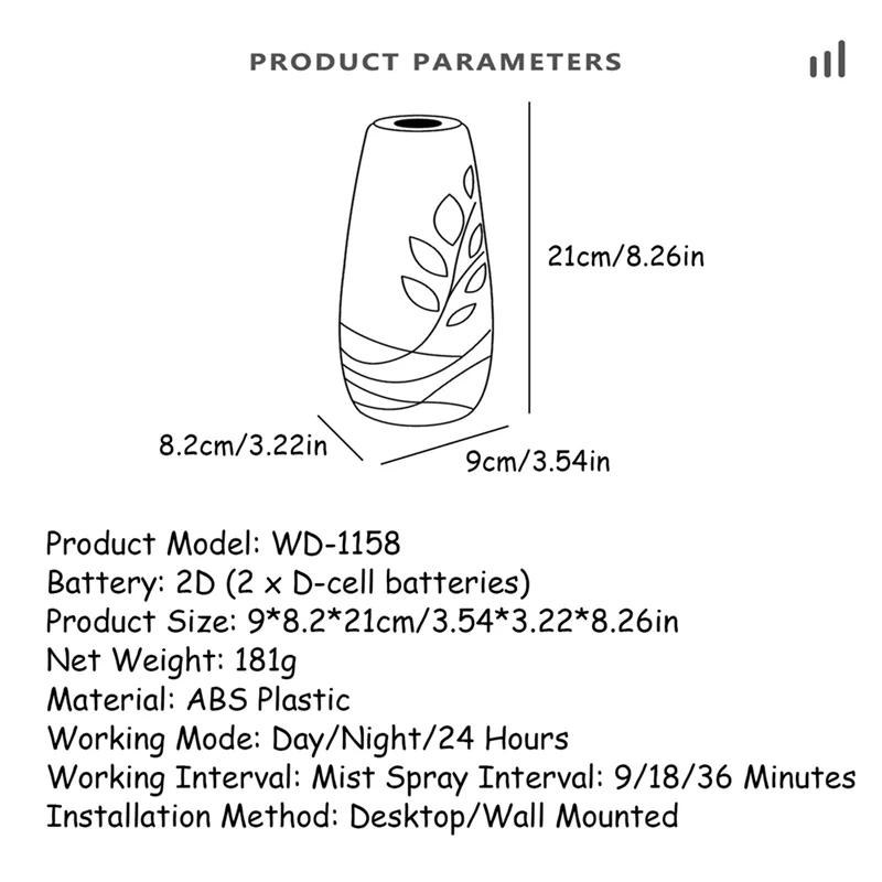 EcoLeaf Aroma Diffuser with Auto Timer