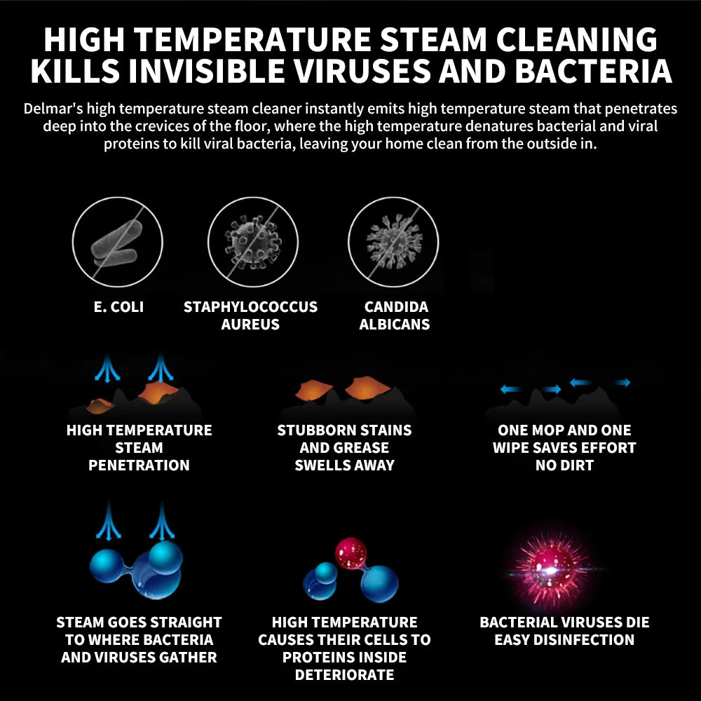 Deerma DEM-ZQ610 Steam Mop with 5 Attachments