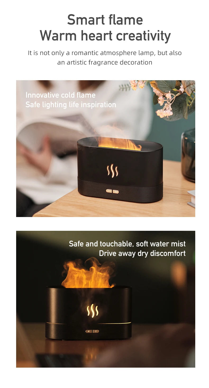 FrostMist LED Flame Aroma Diffuser