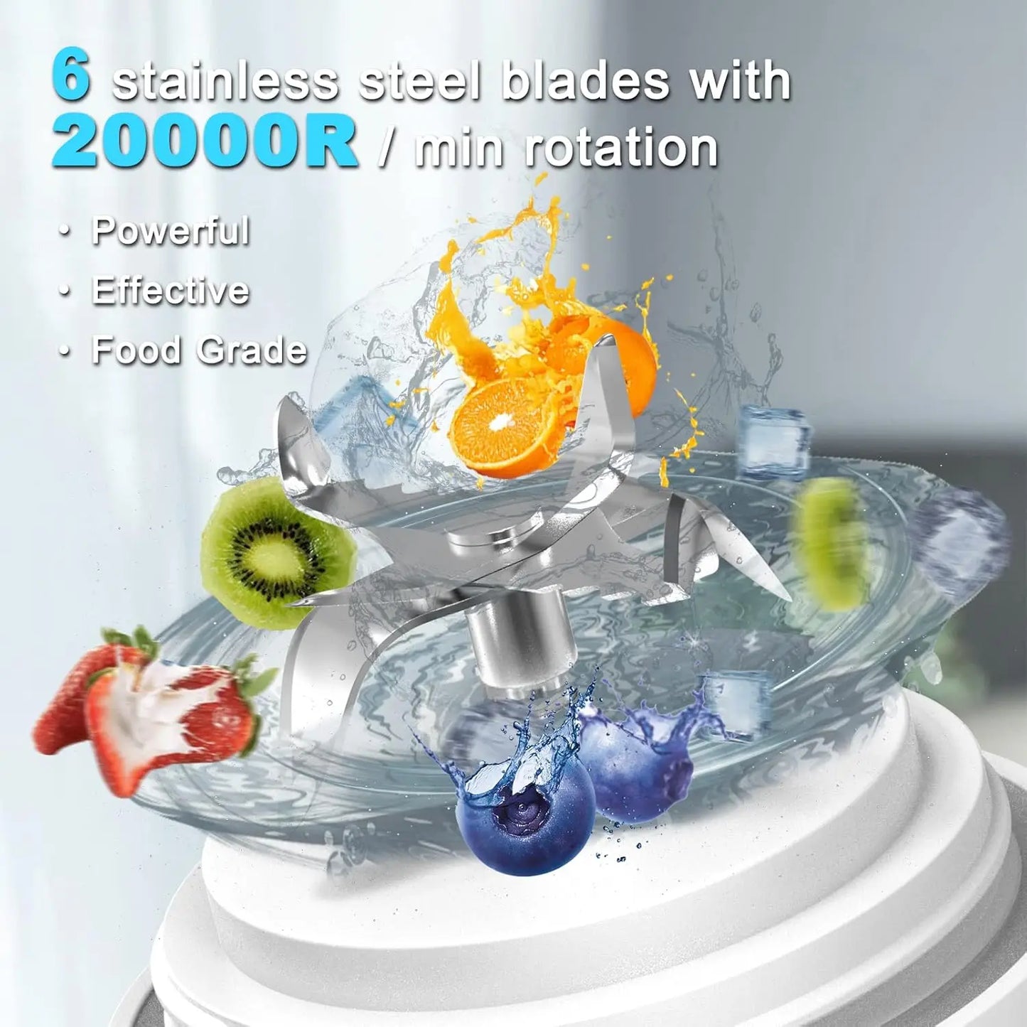 Portable 20oz BPA-Free USB Blender with Travel Lid