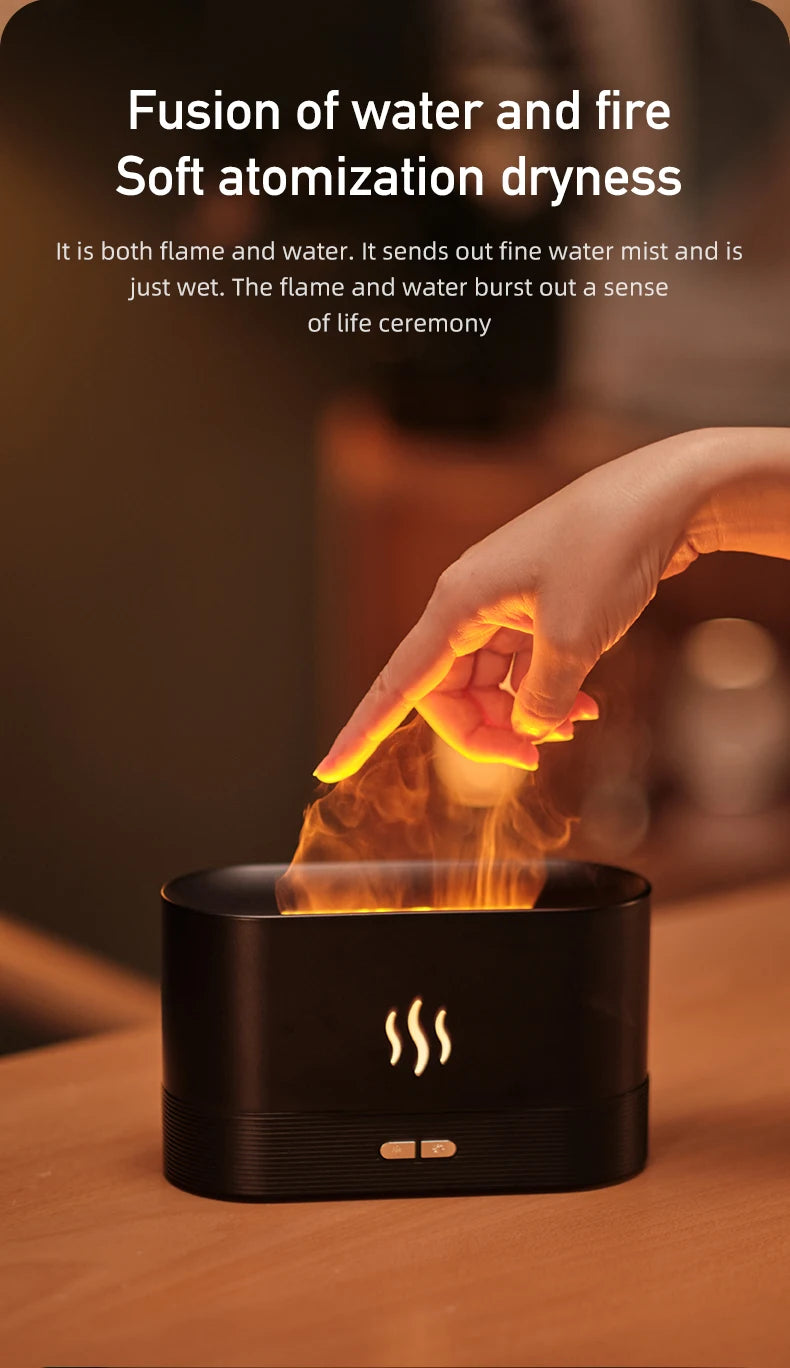 FrostMist LED Flame Aroma Diffuser