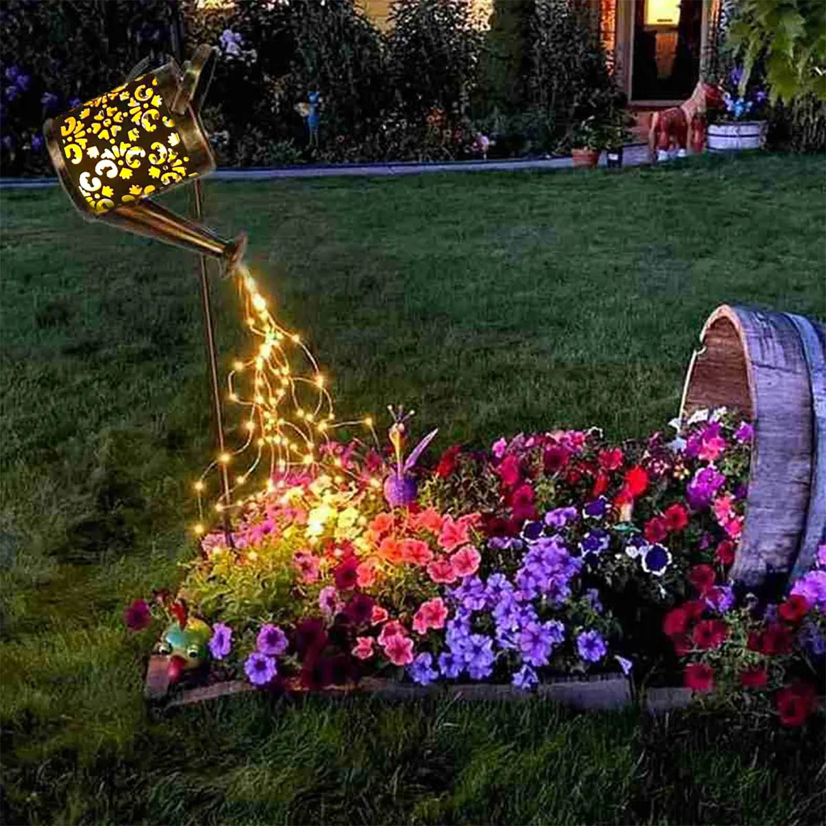 Luz solar para regadera: iluminación mágica para el jardín con 36 LED