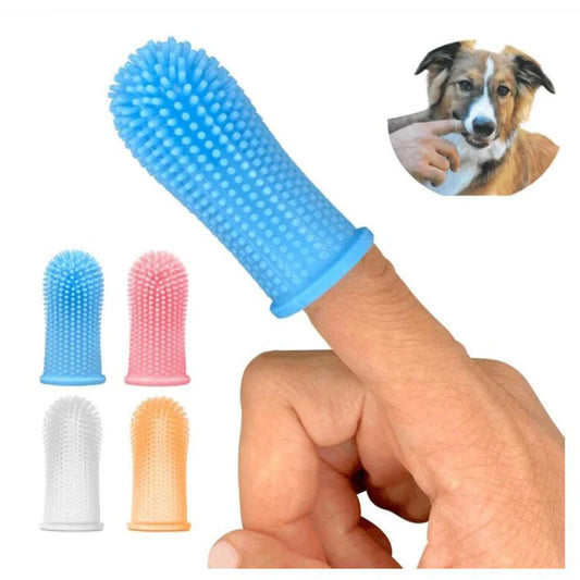 Cepillo de dientes de silicona de 360° para perros y gatos