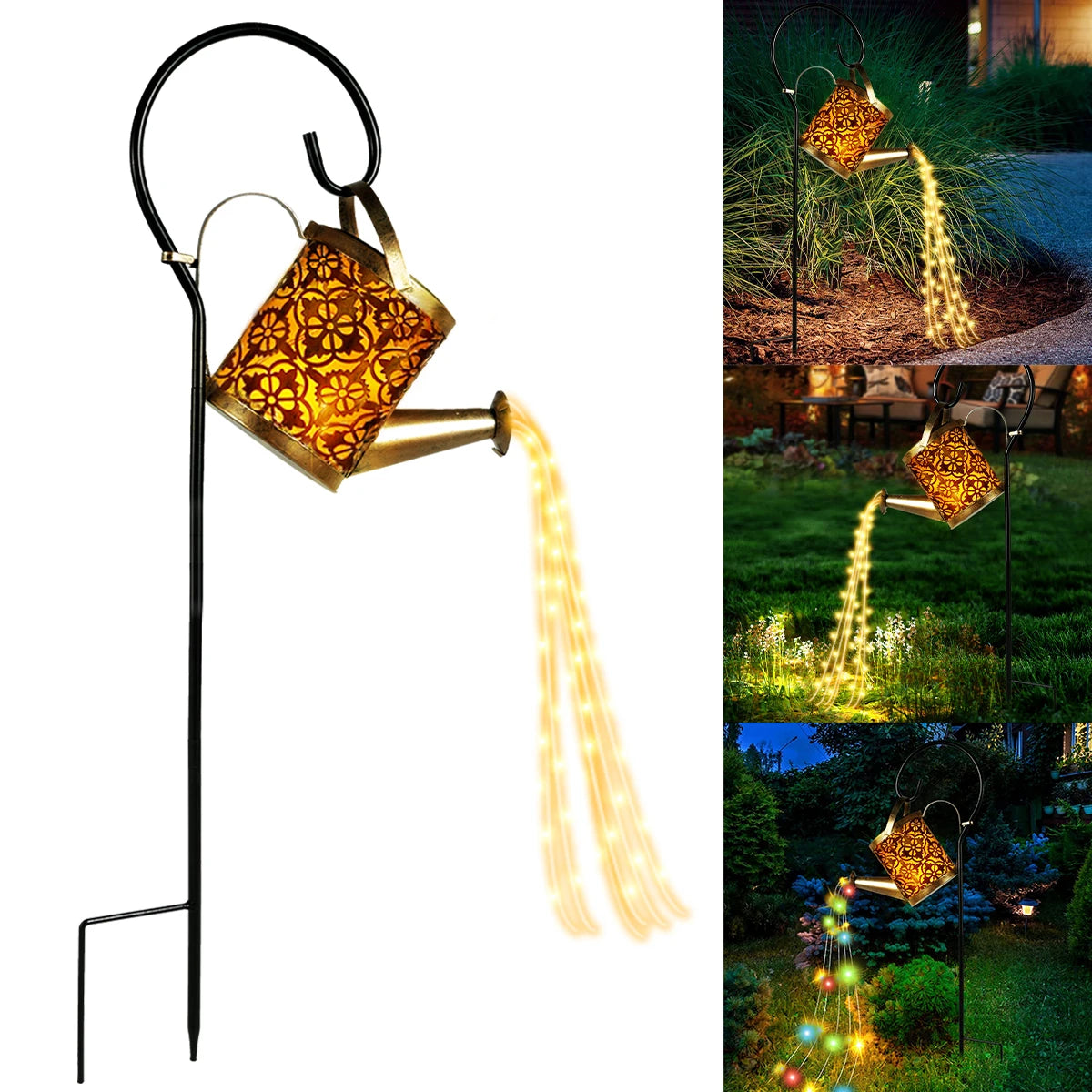 Luz solar para regadera: iluminación mágica para el jardín con 36 LED