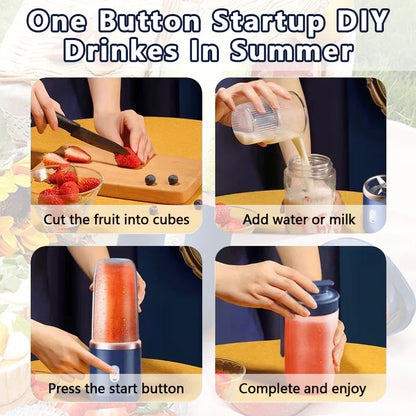 Multi-Function USB Rechargeable Juicer with Double Cups and 6 Blades.